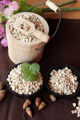 Dried millet seeds for cooking.