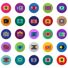 Camera Icons Set - Vector Illustration