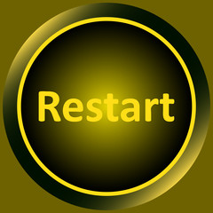 Icon yellow word restart