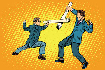 Businessmen fencing competition ideas