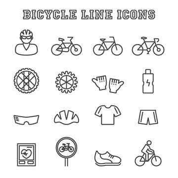 bicycle line icons