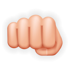 Obraz premium Realistic 3d Punch Fist Hand Palm Icon Social Power Courage Determination Symbol Concept Flat Design Vector Illustration