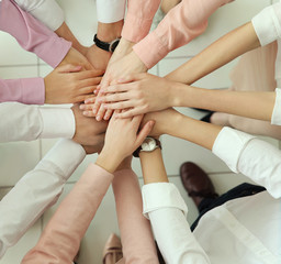 Fototapeta premium Teamwork concept. Business people hands