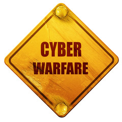 Cyber warfare background, 3D rendering, isolated grunge yellow r