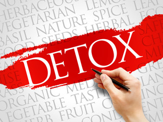 Detox word cloud, health concept
