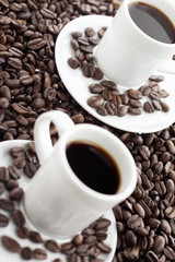 coffee drink and beans