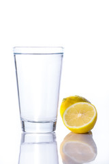Glass of water with lemon