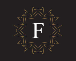 monogram claic vintage letter F logo