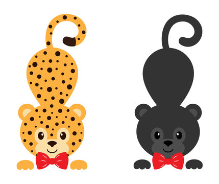 leopard and panther vector