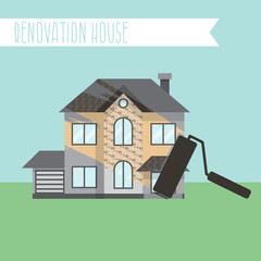 Concept renovation illustrations.House remodeling,flat design ho