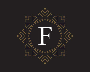 monogram claic vintage letter F logo