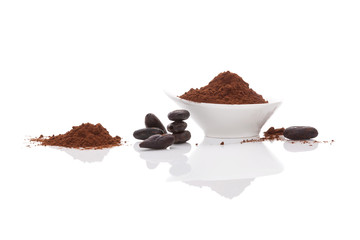 Cocoa beans and cocoa powder.