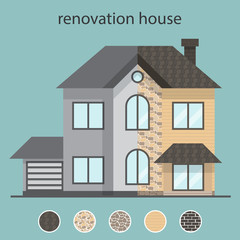 Concept renovation illustrations.House remodeling,flat design ho