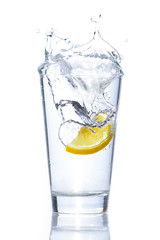 Glass of water with lemon