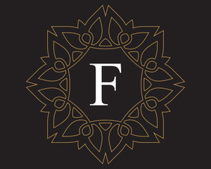 monogram classic vintage letter f logo