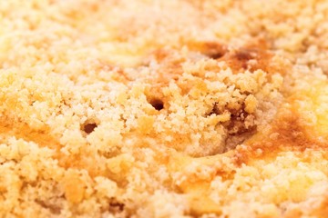 Crumble pie, closeup