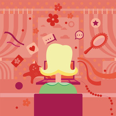 Girl working at a laptop