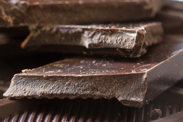 Pieces of dark chocolate