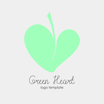 Conceptual Leaf Heart Logo.