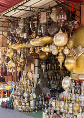 lamps shop in the souks of Marrakech, Morocco