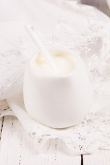 Obraz na płótnie Canvas fresh sour cream