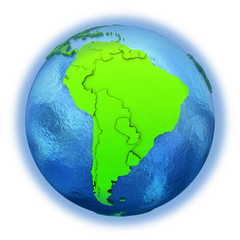 South America on green Earth