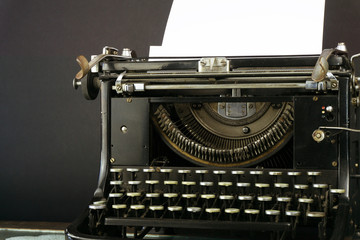 Old Typewriter with a sheet of paper