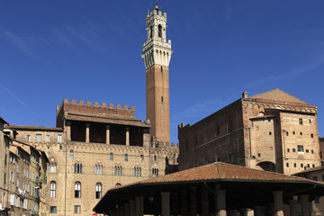 Fototapeta premium Toscana, Siena,campanile del Palazzo Comunale.