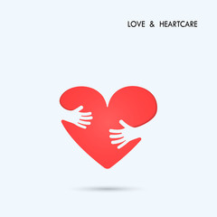 Love Heart Care logo.Healthcare & Medical symbol 