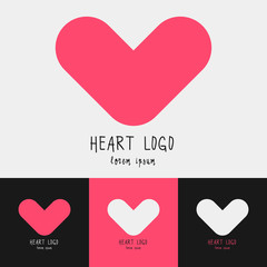 Set of 4 heart logo