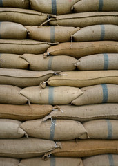 hemp sacks containing rice 