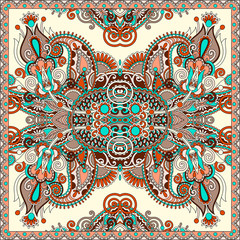 authentic silk neck scarf or kerchief square pattern design in u