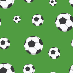 Obraz premium Seamless pattern background with soccer balls.