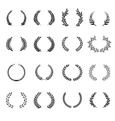 Laurel wreaths vector elements. It can be used in the design for websites, infographic, catalogs, brochures, magazines, etc.