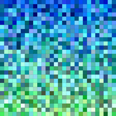 Panele Szklane Podświetlane  Niebieski zielony kwadrat mozaiki wektor wzór tła