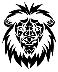 Lion's Head in the form of a stylized tattoo
