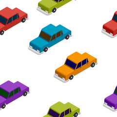 Seamless Car isometric pattern