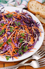 Salad of red cabbage