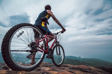 Fototapeta premium Man with bike