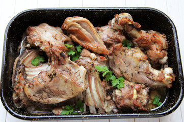 Roast lamb to pan