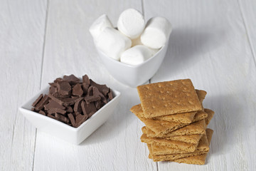 smores ingredients on the table