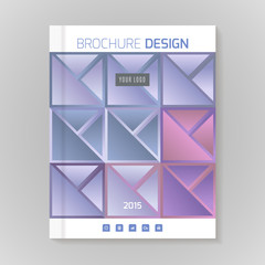 Polygonal vector design template layout for brochure
