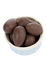 egg shape chocolates in a container