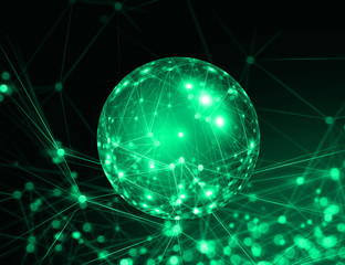 ai brain system data connecting to analysis , light internet social network background, illustration of global web with link to electric information, cyber with group of security, hacker online to net