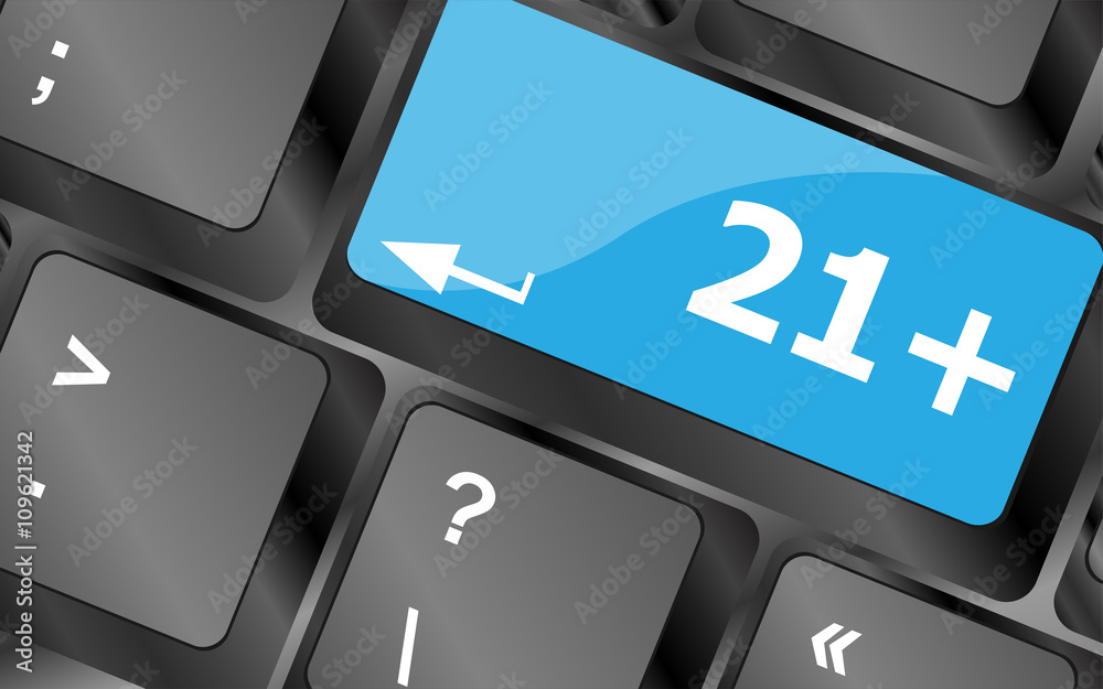 Aufkleber 21 plus button on computer keyboard keys. keyboard keys icon button vector