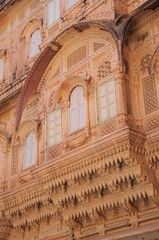 Obraz premium Mehrangarh Fort, located in Jodhpur, Rajasthan is one of the largest forts in India.