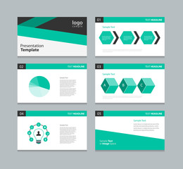  presentation template .info graphic element design template .green black color