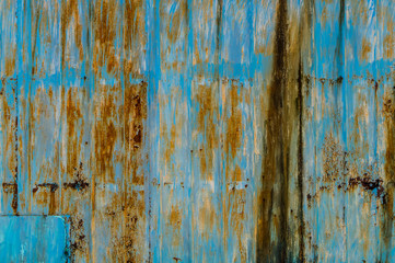 Old rusty bluish iron wall background