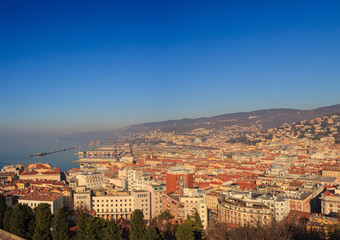 Fototapeta na wymiar Top view of the Trieste roof's, Italy