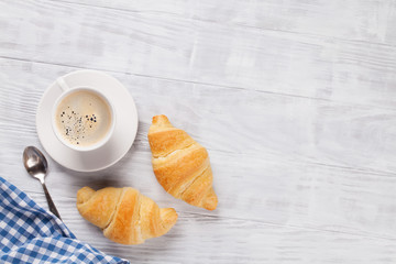 Fresh croissants and coffee